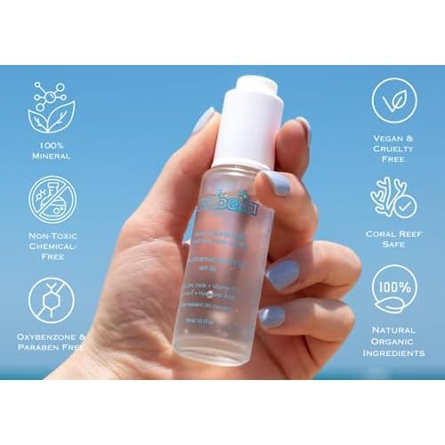 Natural Mineral & Invisible Moisturizing Serum with SPF 50 Lightweight Non-Greasy with Hyaluronic Acid Niacinamide Vitamin C Vitamin E & Non-Nano Zinc-Oxide