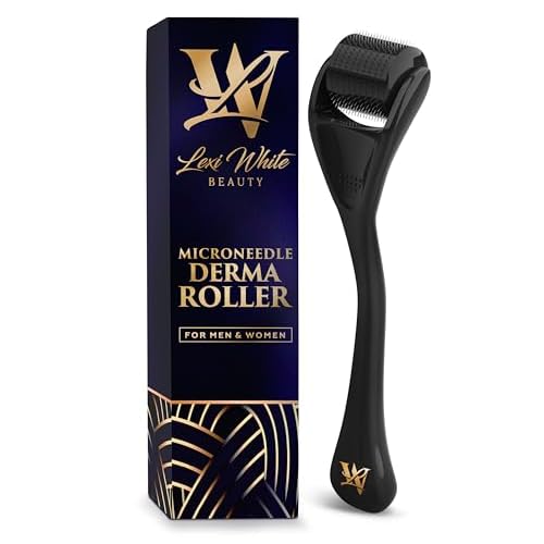 Derma Roller for Skin, Hair & Beard ? Women and Men Titanium Microneedling Roller for Face & Scalp, Safe & Easy to Use 0.25mm