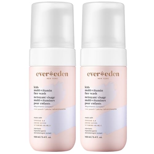 Evereden Kids Face Wash 2-Pack – Peach, Dermatologist-Tested & EWG Verified