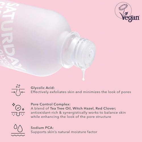 Saturday Skin Pore Clarifying Glycolic Acid Toner - Pore Minimizer Face & Pore Toner