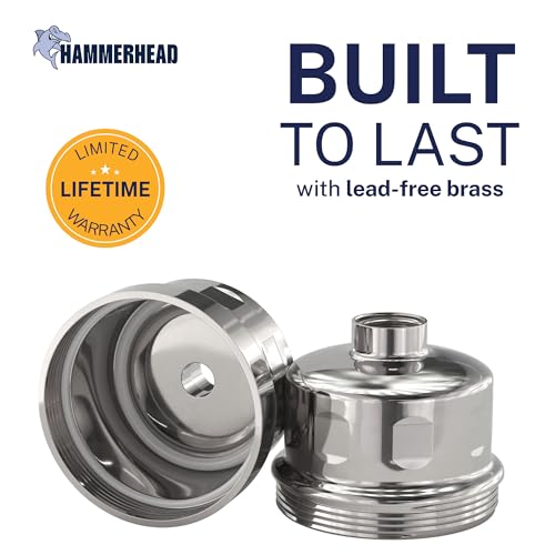 HammerHead Chrome Metal Shower Head Filter with KDF-55 Chlorine & Chemical Removal