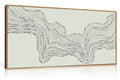 Wave Line Abstract Wall Art Set - 40x20 Inch Black Beige Minimalist Canvas Decor