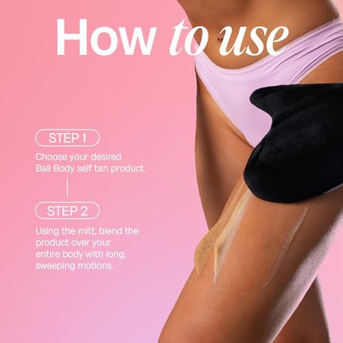 Bali Body Dark 1 Hour Express Self Tan + Mitt Bundle | Quick Drying Tanning Foam for All Skin Types, Streak-Free Customizable Tanner + Reusable Stain-Free Tan Applicator | Vegan, Cruelty-Free, AU Made