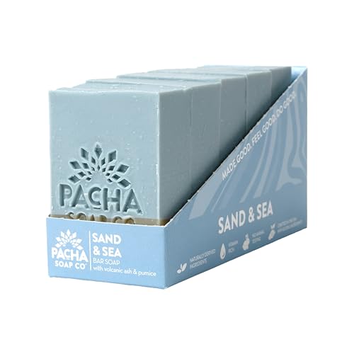 Sand & Sea Exfoliating Bar Soap - Sea Salt, Volcanic Ash & Essential Oils, 5-Pack