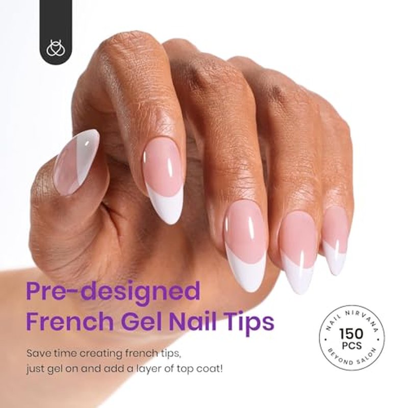 Beetles Almond Press on Nails - 210Pcs Ombre Medium Almond Nails Press on Nails 4-in-1 French Tip Press On Nails Press on 15 Sizes