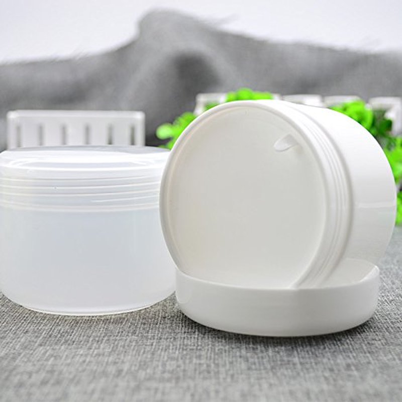 8 Oz (250g) White Plastic Jar with Dome Lid Refillable Make-up Cosmetic Jars Empty Face Cream Lip Balm Lotion Storage Container Pot Case Holder (Pack of 12)