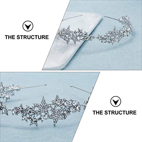 Beaupretty Rhinestone Star Headband Tiara for Women