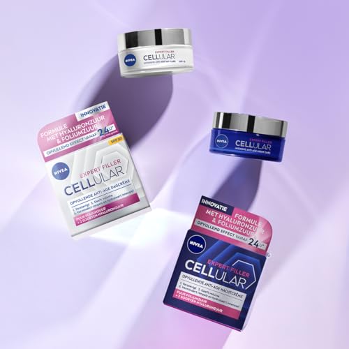 NIVEA Cellular Expert Filler Anti-Age Face Cream Set - Deep Hydration & Firming, 2 x 50ml