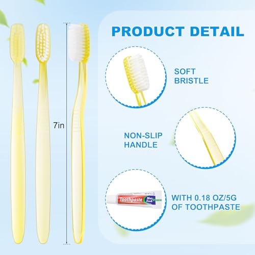 Disposable Toothbrush with Toothpaste Set 100 Pack - Portable & Hygienic
