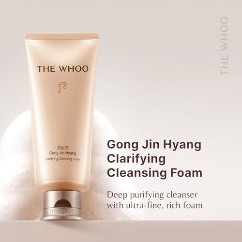 THE WHOO Gong Jin Hyang Clarifying Cleansing Foam | Hydrating & Gentle Face Wash | Deep Pore Cleanser with Amino Acids | Korean Luxury Skincare