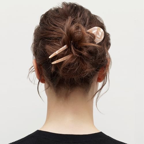 Italian Acetate Hair Pin for Thin & Thick Hair - 5 Inch Women Girls Hair Accessories (Alabaster)