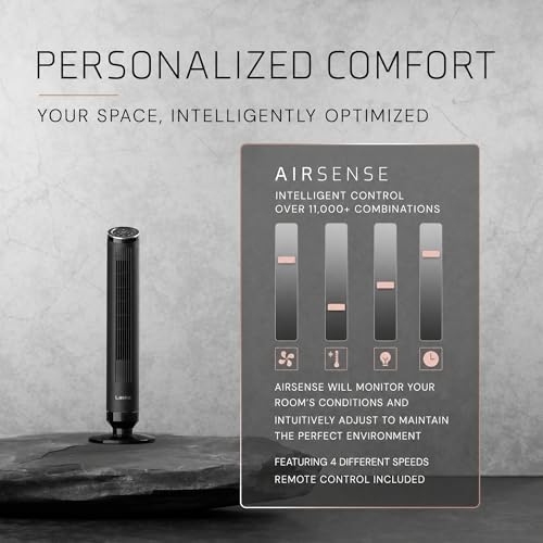 Lasko Ascend 36-Inch Quiet Tower Fan with Remote - Black