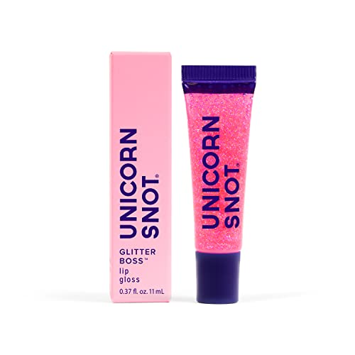 UNICORN SNOT Holographic Glitter Lip Gloss | Sparkly & Shimmer Lips | Vegan & Cruelty Free 0.37 fl oz (Flamingo/Holographic Pink)