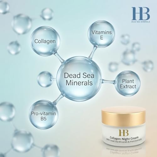 Dead Sea Minerals Collagen Night Face Cream - Hydrating Anti-Aging Moisturizer 50ml
