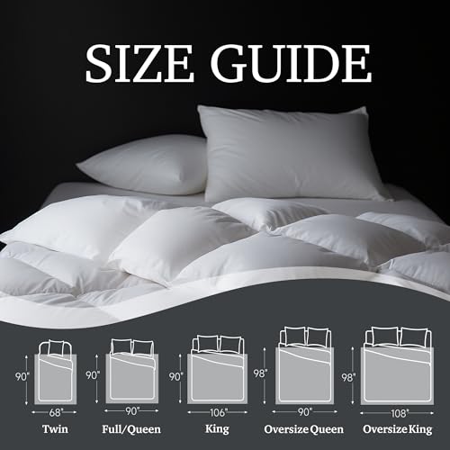 Light Warmth King Size Goose Feather Down Fiber Comforter - Hotel Quality