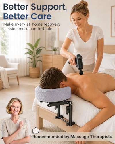 Adjustable Bed Massage Headrest with Memory Foam & Arm Rest for Spa & Relaxation