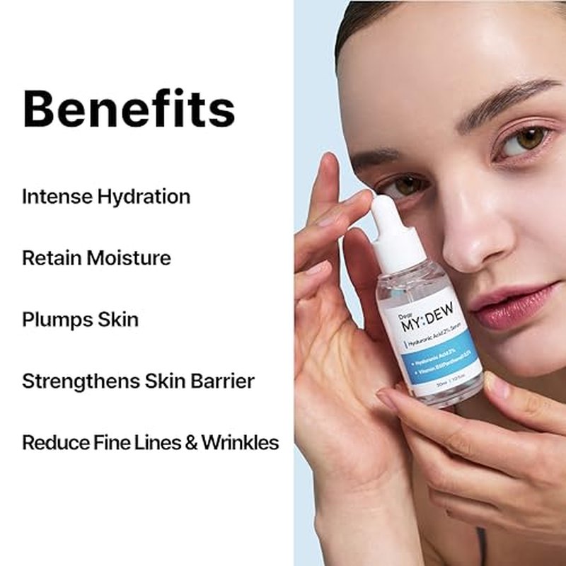 2% Hyaluronic Acid Serum with Vitamin B5, Hyalu B5 Intense Hydrating Serum for Face, Moisturizing, Anti-Aging for Fine Lines, Visibly Plumps Skin, Fast Absorbing, Korean Skincare, 1Fl Oz