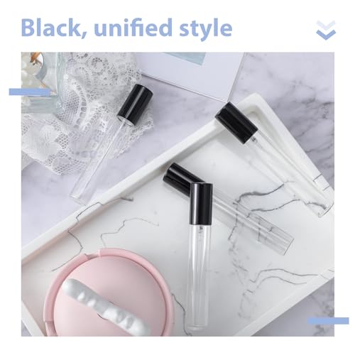 Yinder 25 Pcs 15 ml Glass Refillable Perfume Bottles Bulk Travel Empty Perfume Atomizer Sprayers Portable Spray Bottles Mini Sample Fragrance Containers, Black