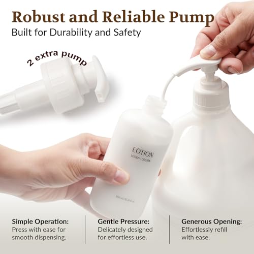Hotel Body Lotion in Gallon Size 1 Gallon Each Total 2 Gallon Jugs with Extra Pump Dispenser to Refill Wall-mounted and Stand Dispenser Aloe vera, Green Tea Extract Infused Hotel Toiletries