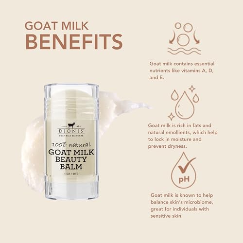Dionis Goat Milk Skincare Bundle - Hydromilk 24-7 Moisturizer (1.7 fl oz) & Multi-Purpose Hydrating Beauty Balm (1 oz), Deep Moisturizing and Nourishing Skincare, Cruelty-Free and Paraben-Free