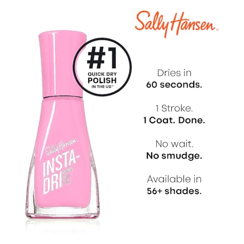 Sally Hansen Insta-Dri Nail Polish | Quick Dry, Long Lasting, Streak-Free Shine | Opaque, Glossy | 275 Rapid Ros? | Warm Rosy Pink Nail Color