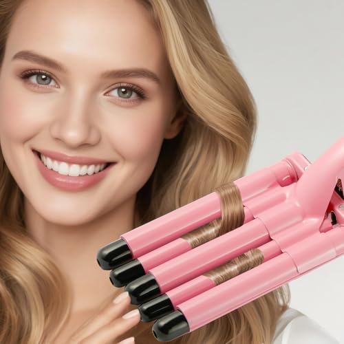 5-Barrel Hair Curling Iron 16mm Crimper with Adjustable Temperature - Ionic Ceramic for Soft Long-Lasting Waves