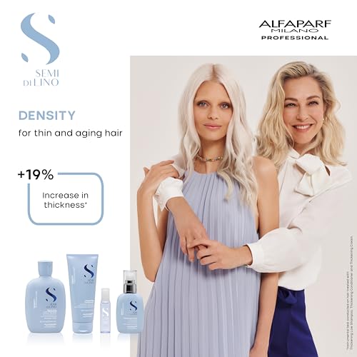 ALFAPARF MILANO Semi di Lino Density Thickening Conditioner 6.76 Fl Oz - Nourishing Color-Safe Volumizer