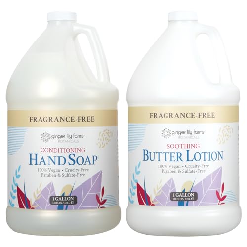 Ginger Lily Farms Botanicals Hand Soap + Butter Lotion Bundle, Fragrance Free