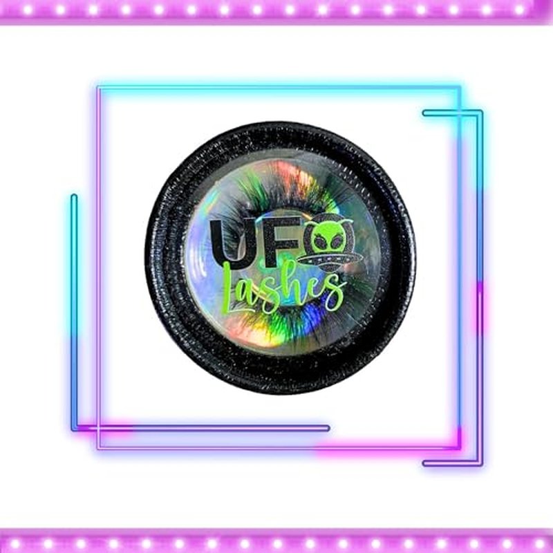 3D False Lashes With Color On End, Faux Mink Wispy Fluffy Two-Toned Colored Strip C Curl, Glow Party Festival Show Eyelashes, Look Like Extensions (Green Spark)