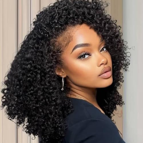 Prosa Kinky Curly Half Wig 18 Inch 3-in-1 Synthetic Hair with Drawstring Headband - Color 1B