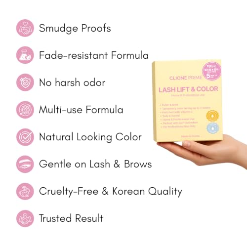 Lash Lift and Color Kit for Eyelashes & Eyebrows - Black, Fades 1-2 Weeks, Vitamin C Formula - Variation: Black
