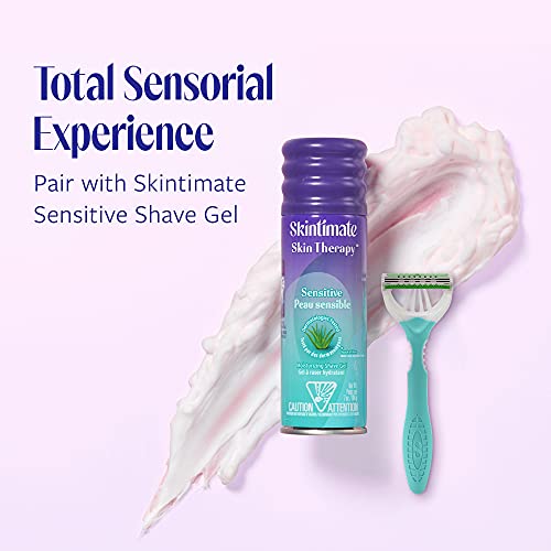 Skintimate Sensitive Skin Disposable Razor 4-Count Pack of 3 - 3 Blade, Travel Friendly