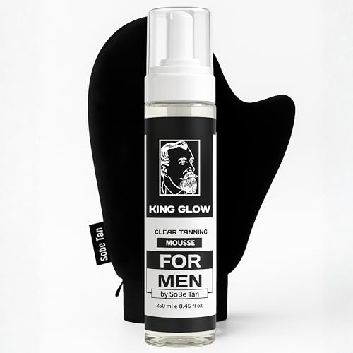 Self Tanner for Men - Fast-Drying Water-Based Sunless Tanning Foam with Mitt