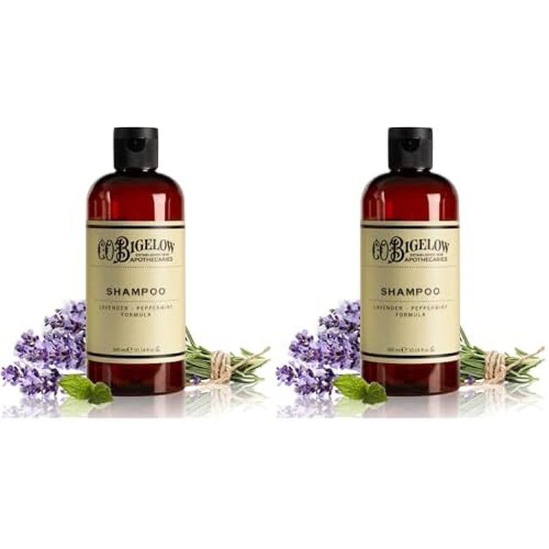 C.O. Bigelow Lavender Peppermint Shampoo, Sulfate Free Shampoo, Hair Wash with Lavender & Peppermint Essential Oils, 10.4 Fl Oz (Pack of 2)