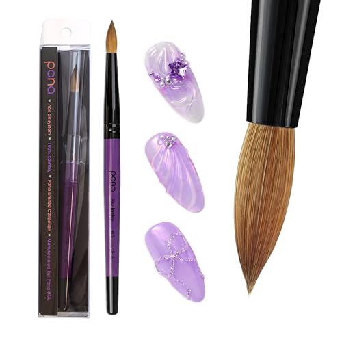 Nail Art Brush - Kolinsky Hair Acrylic Nail Brush Size 8 - Purple Wood Handle