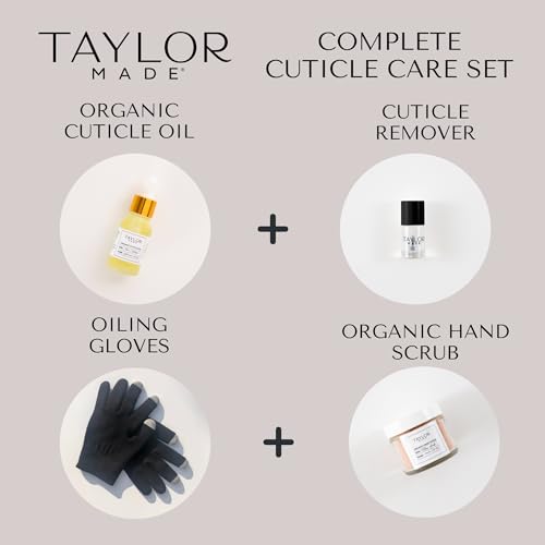 TAYLOR MADE Cuticle Care Set | Essential Salon-Worthy Cuticles | Save Time | Real Results | Safe & Non-Toxic | Professional Quality | Protect | Strengthen | All in 1 Set (4 Piece Complete Care Set)