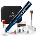 Cordless Nail Drill Kit - Electric Manicure File with 8 Drill Bits & LCD Display - Navy Blue Variation
