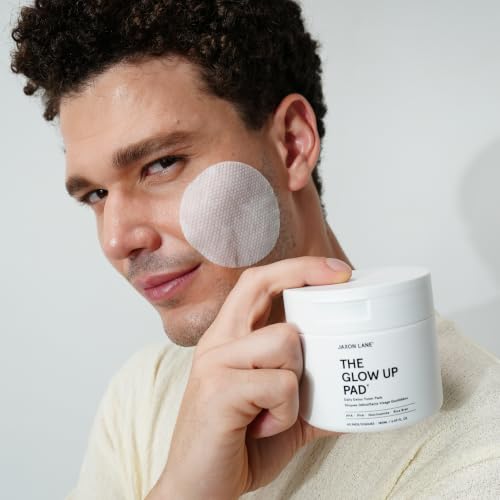 Glow Up AHA PHA Exfoliating Face Pads for Men - 60 Count