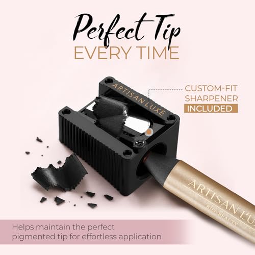 Artisan L'uxe Velvet Jumbo Dark Chocolate Brown Eyeliner with Sharpener - Waterproof Smudge-Proof Makeup Pencil for Smokey Eyes
