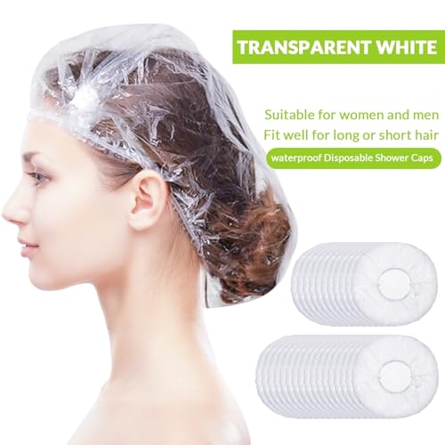 Retisee 1000 Pcs Disposable Waterproof Shower Caps Bulk - Elastic Large Hair Covers for Women & Men