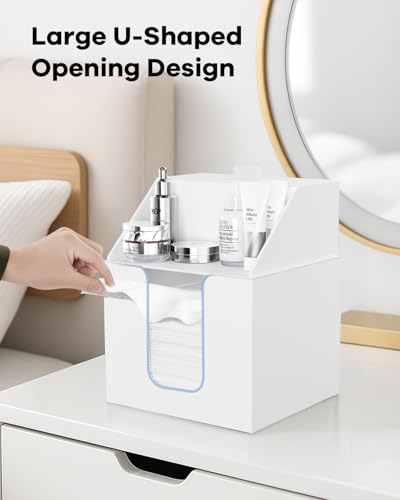 Double Layer Face Towel Holder - Premium Acrylic, Matte White - Space Saving Bathroom Organizer