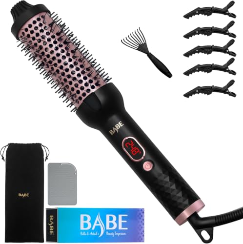 Ceramic Thermal Styling Brush with Adjustable Temperature - 1.5 Inch
