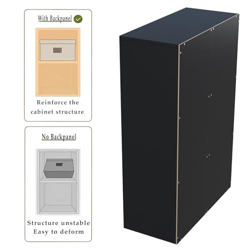 6-Cube Storage Shelf Bookcase in Black - Multi-Purpose Wooden Organizer
