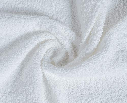 White Cotton Washcloths 48 Pack - Soft, Highly Absorbent Face Towels