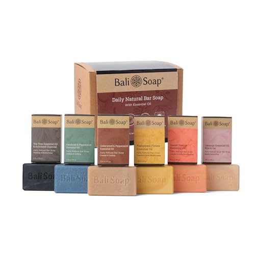 Natural Soap Bar Gift Set with Tea Tree & Charcoal - Bali Handmade Skincare