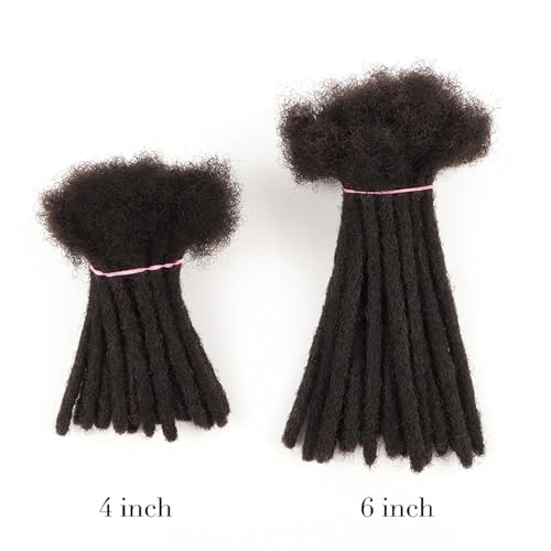 Orientdreads Handmade Human Hair Dreadlock Extensions Natural Black 0.8cm Thick 6in 20 Strands