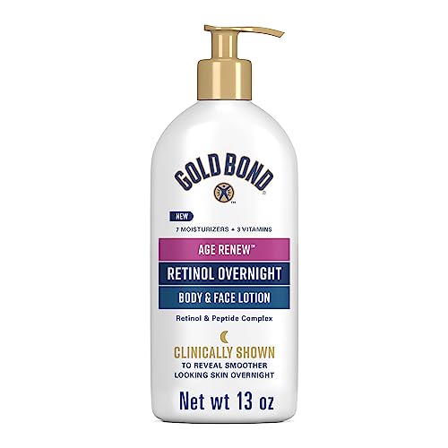 Gold Bond Age Renew Retinol Overnight Body & Face Lotion, With Retinol & Peptide Complex, 13 oz. & Body Bright Daily Body & Face Lotion With Vitamin C, 8 oz.