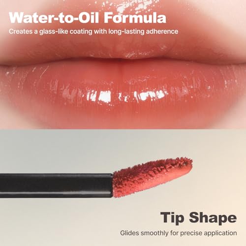 DINTO Blur-Glowy Lip Tint - Glossy Finish, Hydrating, Long Lasting, Lightweight Texture, Non-Sticky, Vegan & Cruelty-Free, K beauty (217 Pax Romana, 0.11 fl.oz) (30 colors)