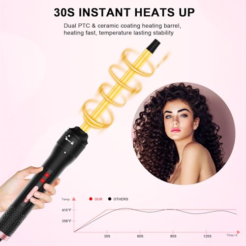 12MM Ceramic Tiny Curling Wand - 1/2 Inch Curling Iron for Short & Long Hair, Dual Voltage, Heat Protective Glove Included
