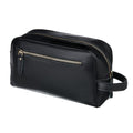 Awesometik Unisex Premium Travel Bag - Toiletries Organizer Case for Grooming, Jewelry - Travel Essentials Shaving Dopp Kit - Geniune Leather Water Resistant Cosmetic Bag For Men, Women (Black)
